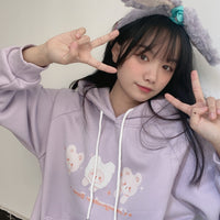 Soft Girl Cute Sweater Female Plus Velvet Thick Loose Wild Girl Jacket Autumn And Winter Clothes