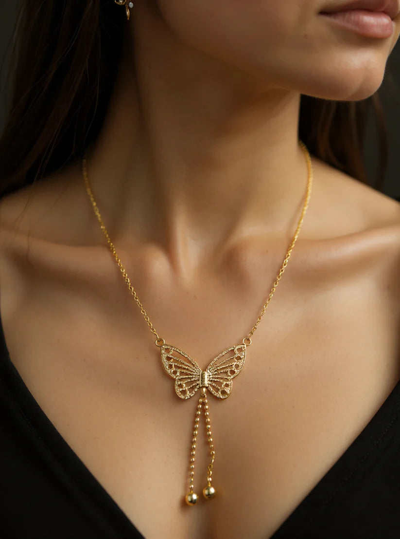 Gold plated Butterfly Necklace for Women
