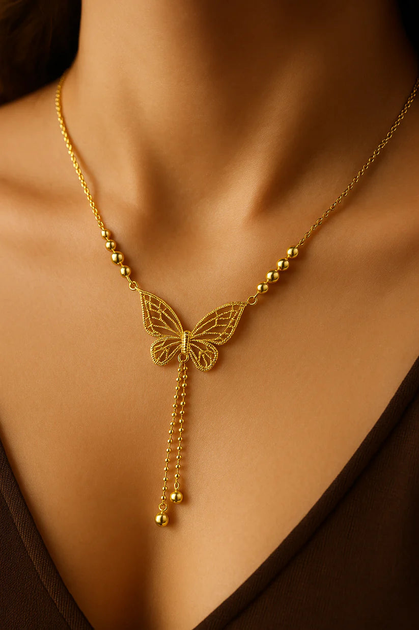 Gold plated Butterfly Necklace for Women